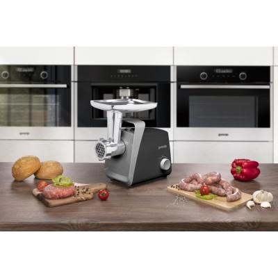 М'ясорубка Gorenje, 1600Вт, 2,2кг/хв, 2 решітки, пластик+метал, чорний (MG1601SB)