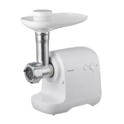 М'ясорубка Panasonic, 1700Вт, 3кг/мин, 3 решітки, насадка для ковбас, пластик, білий (MK-GX1700WTQ)