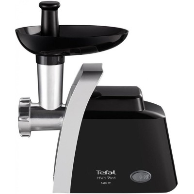 М'ясорубка Tefal HV1 7in1, 1400Вт, 1.7кг/хв, 2 решітки, насадка для ковбас, томатів, 3 терки, пластик, чорний (NE109838)
