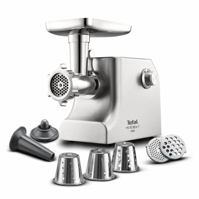 М'ясорубка Tefal HV10 8in1, 2200Вт, 5.5кг/хв, 3 решітки, насадка для ковбас, кеббе, 3 терки, метал (NE858D38) М'ясорубка Tefal HV10 8in1, 2200Вт, 5.5кг/хв, 3 решітки, насадка для ковбас, кеббе, 3 терки, метал (NE858D38)