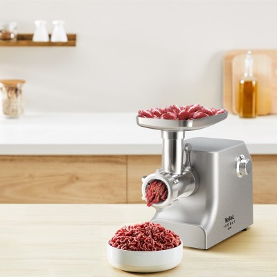 М'ясорубка Tefal HV10 8in1, 2200Вт, 5.5кг/хв, 3 решітки, насадка для ковбас, кеббе, 3 терки, метал (NE858D38) М'ясорубка Tefal HV10 8in1, 2200Вт, 5.5кг/хв, 3 решітки, насадка для ковбас, кеббе, 3 терки, метал (NE858D38)