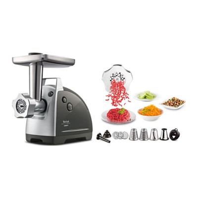 М'ясорубка Tefal HV8 Successor, 2200Вт, 4.5кг/хв, 3 решітки, насадка для ковбас, кеббе, 4 терки, пластик/метал, чорний (NE688837