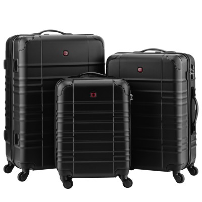 Набір валіз Wenger, Amplar 3 в 1, (S,M,L), пластик, 4 колеса, чорний (653149)