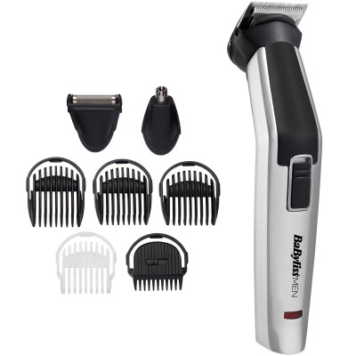 Набір для стрижки Babyliss, для бороди, вусів, голови, носа і тіла, акум., вібраційний мотор, насадок-8, чохол, сталь, сірий (MT Набір для стрижки Babyliss, для бороди, вусів, голови, носа і тіла, акум., вібраційний мотор, насадок-8, чохол, сталь, сірий (MT
