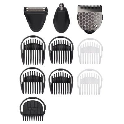 Набір для стрижки Babyliss, для бороди, вусів, голови, носа і тіла, акум., вібраційний мотор, насадок-9, сталь, сірий (MT727E)