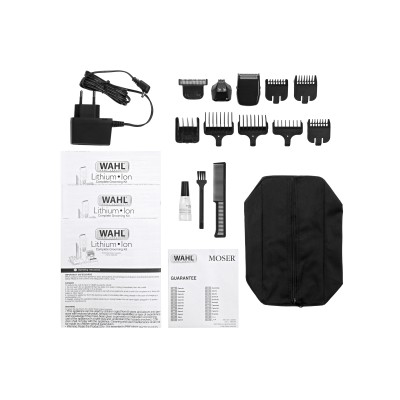 Набір для стрижки WAHL Multi Purpose Grooming Kit, для бороди і голови, мережа+акум., роторний мотор, насадок-12, сталь, чорний Набір для стрижки WAHL Multi Purpose Grooming Kit, для бороди і голови, мережа+акум., роторний мотор, насадок-12, сталь, чорний