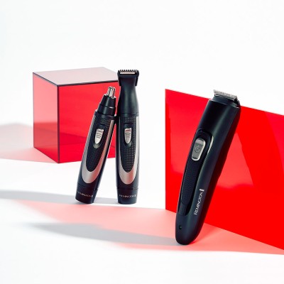 Набір тримерів Remington WORKS, для бороди, вусів, носа та вух, чохол, гребінець, сталь, чорний (MB_905)