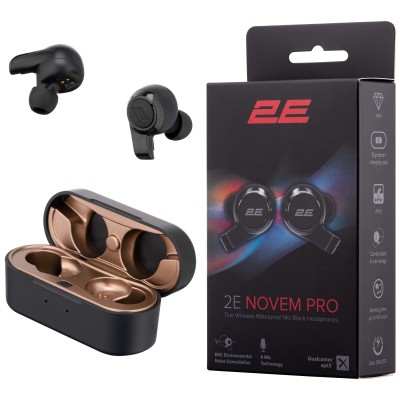Навушники 2E Novem Pro True Wireless, 4 Mic, Waterproof, Black (2E-EBTWNPBK)
