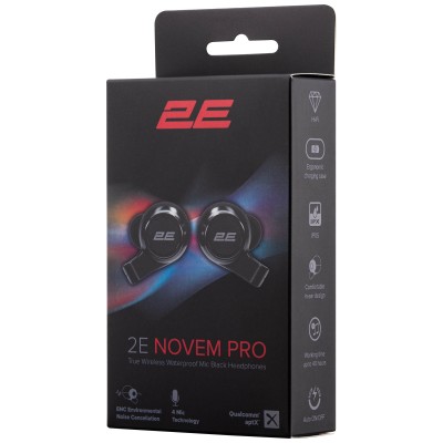 Навушники 2E Novem Pro True Wireless, 4 Mic, Waterproof, Black (2E-EBTWNPBK)