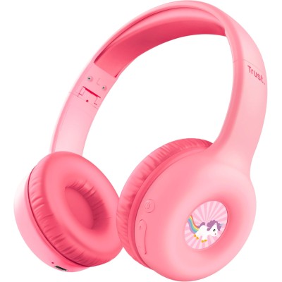Навушники On-ear Trust Nouna Kids, Wireless, Mic, Рожевий Навушники On-ear Trust Nouna Kids, Wireless, Mic, Рожевий