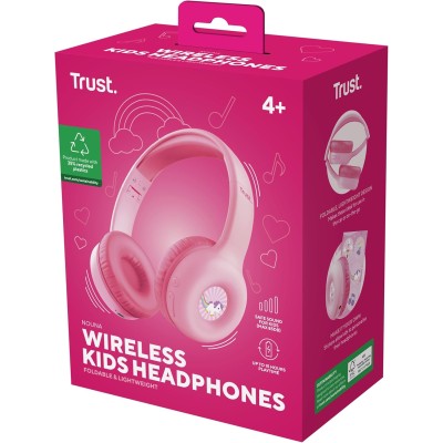 Навушники On-ear Trust Nouna Kids, Wireless, Mic, Рожевий Навушники On-ear Trust Nouna Kids, Wireless, Mic, Рожевий