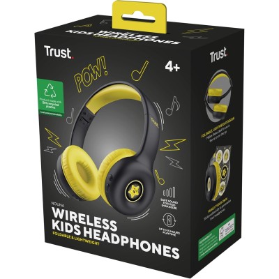 Навушники On-ear Trust Nouna Kids, Wireless, Mic, Чорний