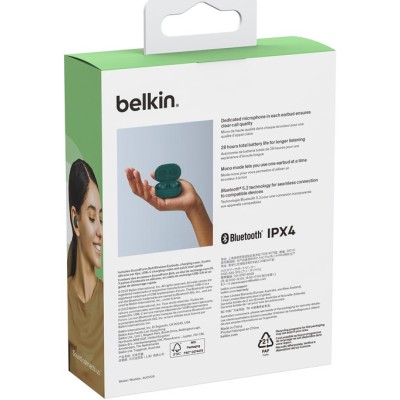Навушники TWS Belkin Soundform Bolt True Wireless, бірюзовий (AUC009BTTE)