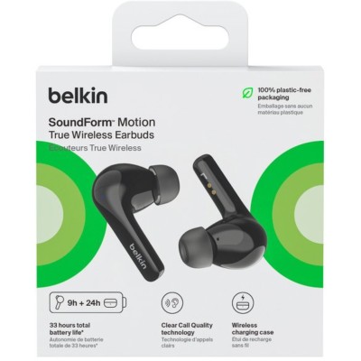 Навушники TWS Belkin Soundform Motion True Wireless, чорний (AUC010BTBK)