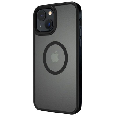 TPU+PC чохол Metal Buttons with MagSafe для Apple iPhone 13 (6.1") Чорний