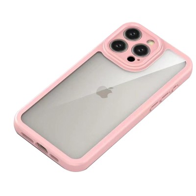 TPU чехол Transparent + Colour 1,5mm для Apple iPhone 11 Pro (5.8") Pink
