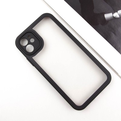 TPU чехол Transparent + Colour 1,5mm для Apple iPhone 12 (6.1") Black