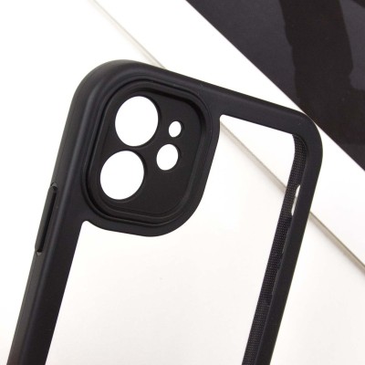TPU чехол Transparent + Colour 1,5mm для Apple iPhone 12 (6.1") Black