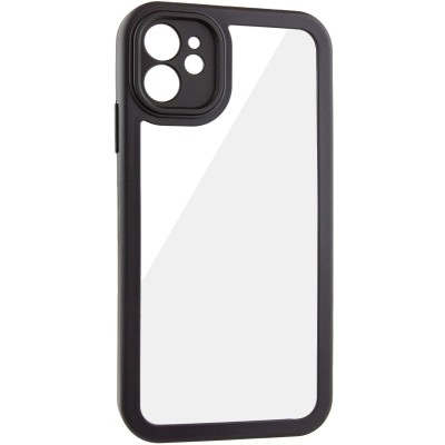 TPU чехол Transparent + Colour 1,5mm для Apple iPhone 12 (6.1") Black