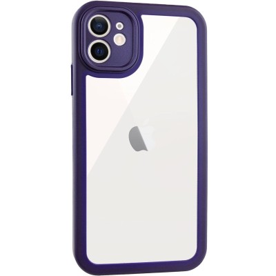 TPU чехол Transparent + Colour 1,5mm для Apple iPhone 12 (6.1") Purple
