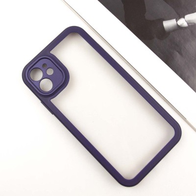 TPU чехол Transparent + Colour 1,5mm для Apple iPhone 12 (6.1") Purple