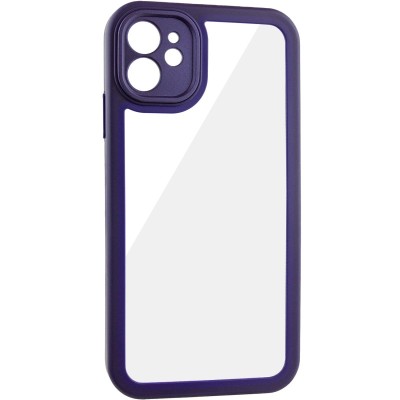 TPU чехол Transparent + Colour 1,5mm для Apple iPhone 12 (6.1") Purple