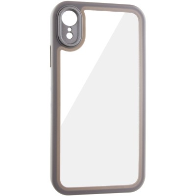 TPU чехол Transparent + Colour 1,5mm для Apple iPhone XR (6.1") Grey