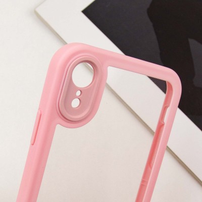 TPU чехол Transparent + Colour 1,5mm для Apple iPhone XR (6.1") Pink