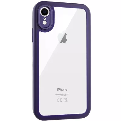 TPU чехол Transparent + Colour 1,5mm для Apple iPhone XR (6.1") Purple