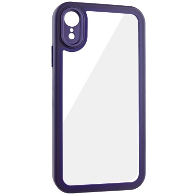 TPU чехол Transparent + Colour 1,5mm для Apple iPhone XR (6.1") Purple