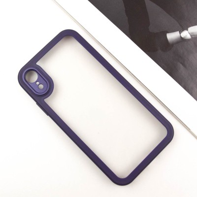 TPU чехол Transparent + Colour 1,5mm для Apple iPhone XR (6.1") Purple