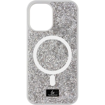 TPU чохол Bling World Rock Diamond with MagSafe для Apple iPhone 13 (6.1") Silver