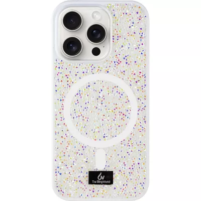 TPU чохол Bling World Rock Diamond with MagSafe для Apple iPhone 13 Pro (6.1") White