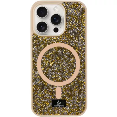 TPU чохол Bling World Rock Diamond with MagSafe для Apple iPhone 13 Pro Max (6.7") Gold