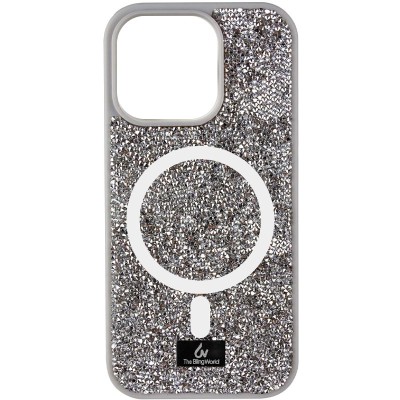 TPU чохол Bling World Rock Diamond with MagSafe для Apple iPhone 14 (6.1") Grey