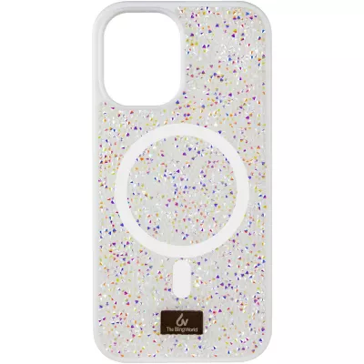 TPU чохол Bling World Rock Diamond with MagSafe для Apple iPhone 14 (6.1") White