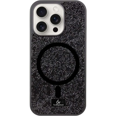 TPU чохол Bling World Rock Diamond with MagSafe для Apple iPhone 14 Pro (6.1") Black