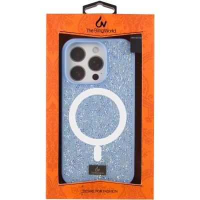 TPU чохол Bling World Rock Diamond with MagSafe для Apple iPhone 14 Pro (6.1") Light blue