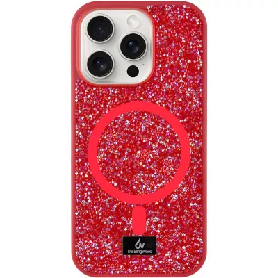 TPU чохол Bling World Rock Diamond with MagSafe для Apple iPhone 14 Pro (6.1") Red