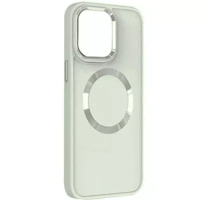 TPU чохол Bonbon Metal Style with MagSafe для Apple iPhone 14 (6.1") Білий / White