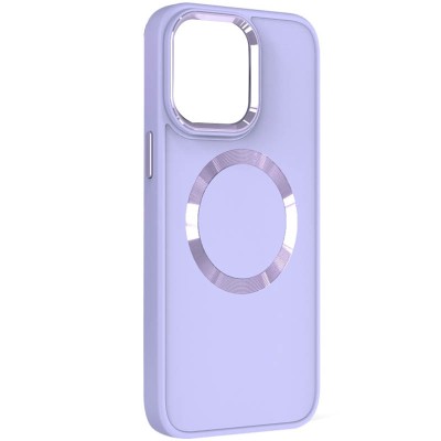 TPU чохол Bonbon Metal Style with MagSafe для Apple iPhone 15 (6.1") Бузковий / Dasheen