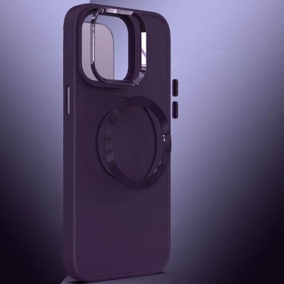 TPU чохол Bonbon Metal Style with MagSafe для Apple iPhone 15 (6.1") Фіолетовий / Dark Purple