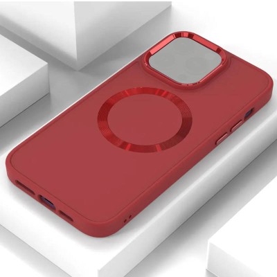 TPU чохол Bonbon Metal Style with MagSafe для Apple iPhone 15 (6.1") Червоний / Red