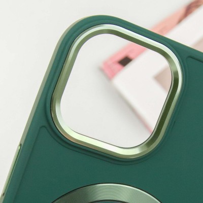 TPU чохол Bonbon Metal Style with MagSafe для Apple iPhone 15 Plus (6.7") Зелений / Pine green