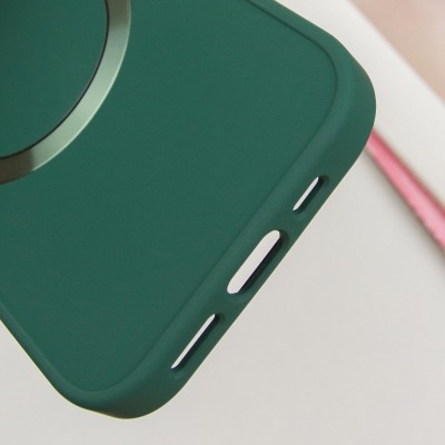 TPU чохол Bonbon Metal Style with MagSafe для Apple iPhone 15 Plus (6.7") Зелений / Pine green