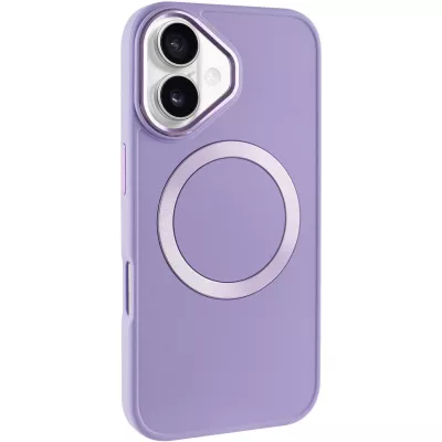 TPU чохол Bonbon Metal Style with MagSafe для Apple iPhone 16 (6.1") Бузковий / Dasheen