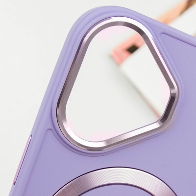 TPU чохол Bonbon Metal Style with MagSafe для Apple iPhone 16 (6.1") Бузковий / Dasheen