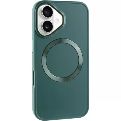 TPU чохол Bonbon Metal Style with MagSafe для Apple iPhone 16 (6.1") Зелений / Pine green