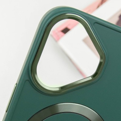 TPU чохол Bonbon Metal Style with MagSafe для Apple iPhone 16 (6.1") Зелений / Pine green