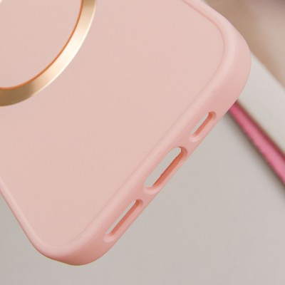 TPU чохол Bonbon Metal Style with MagSafe для Apple iPhone 16 (6.1") Рожевий / Light Pink